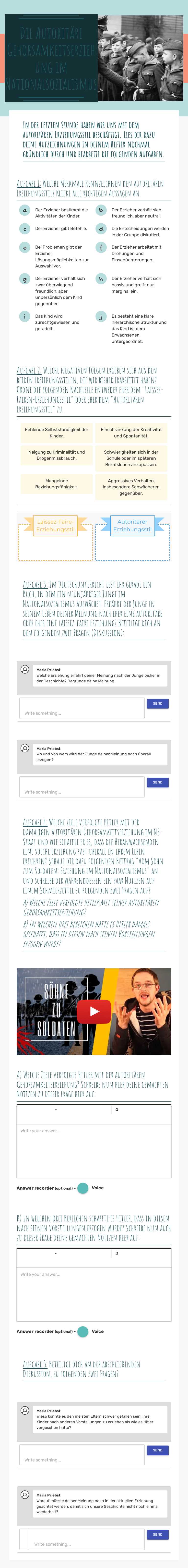 Die Autoritäre Gehorsamkeitserziehung
 im Nationalsozialismus worksheet preview image