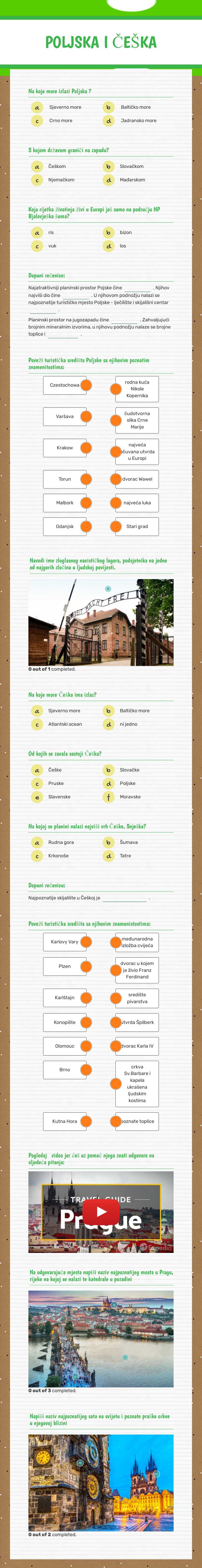 POLJSKA I ČEŠKA worksheet preview image