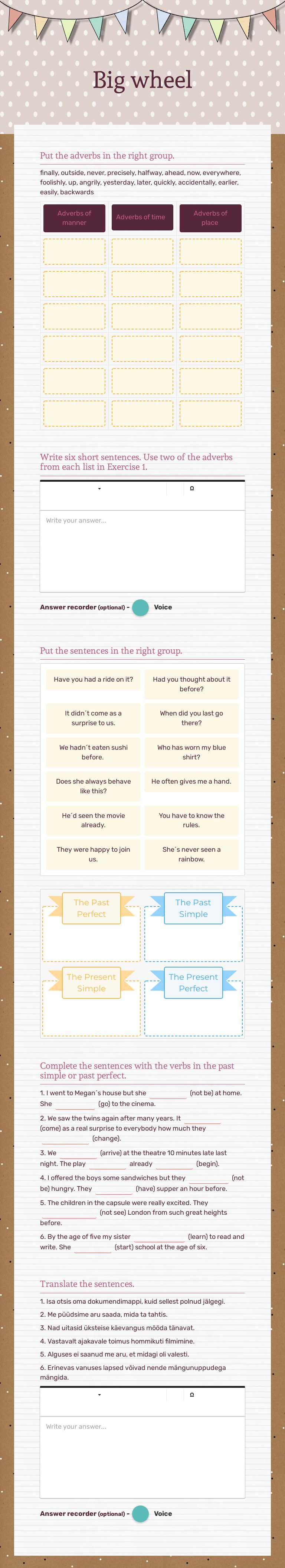 Big wheel Grade 7 worksheet preview