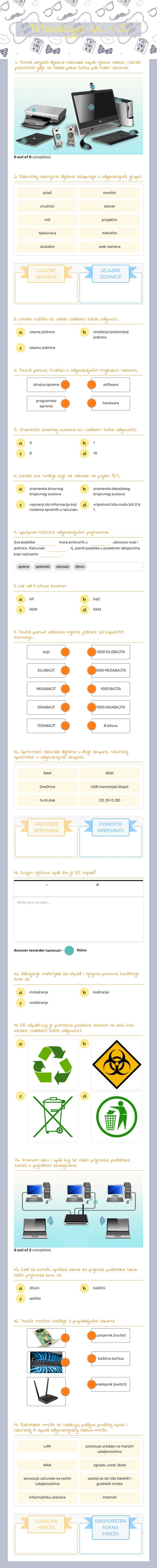 Tehnologija 1.1. -1.5. worksheet preview image
