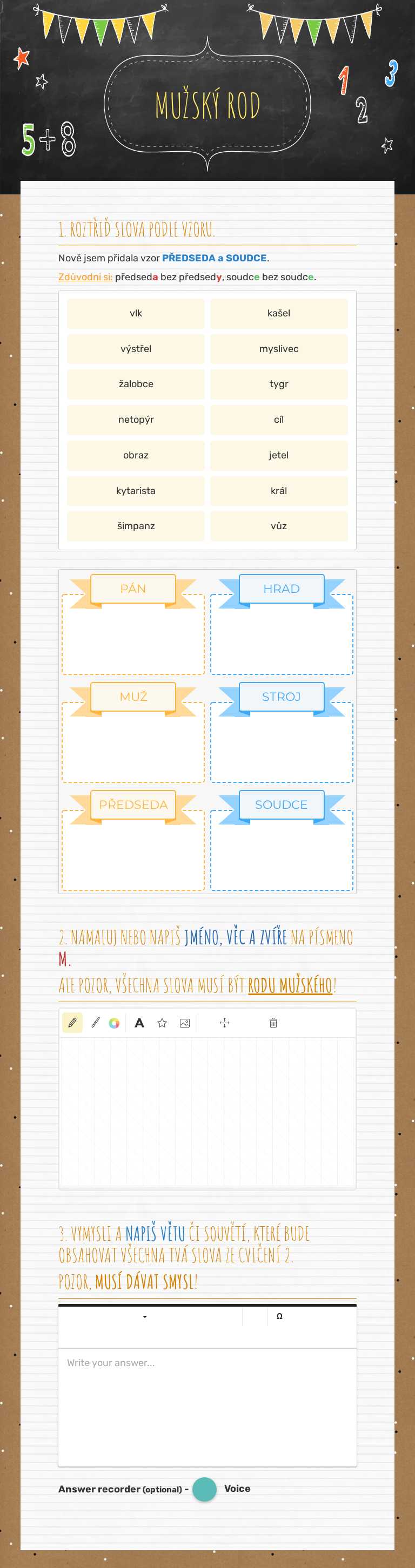 MUŽSKÝ ROD worksheet preview image