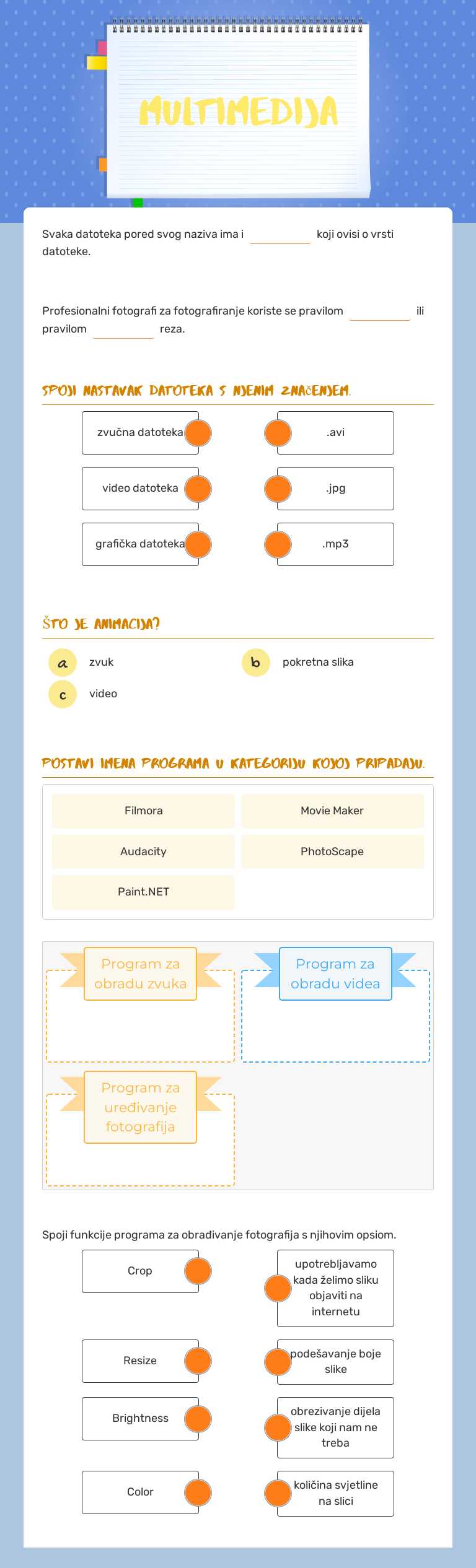 MULTIMEDIJA worksheet preview image