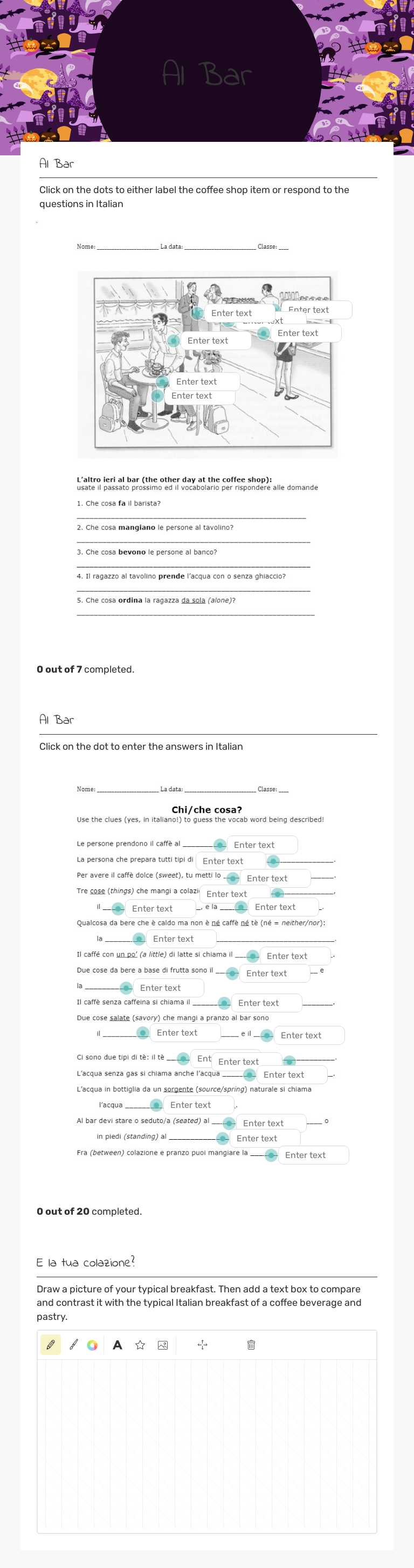 Al Bar worksheet preview image