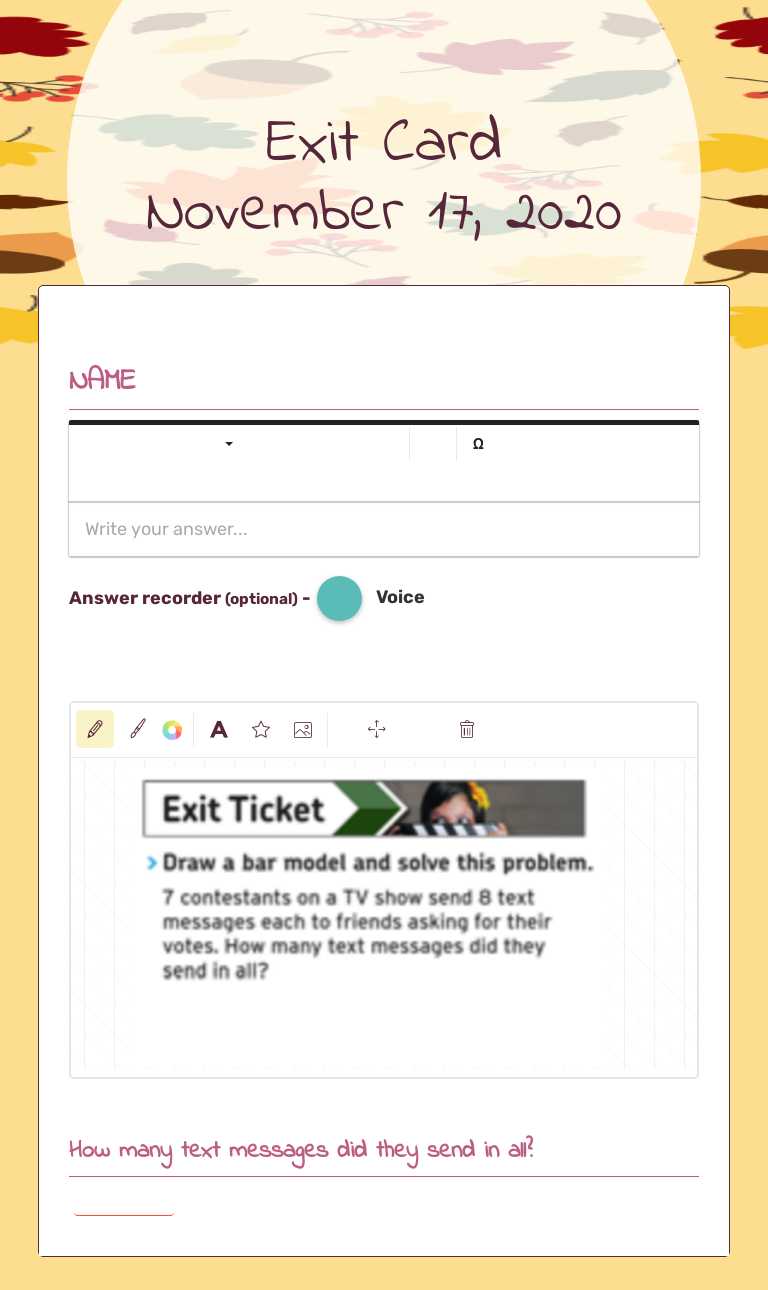 Exit Card
November 17, 2020 worksheet preview image