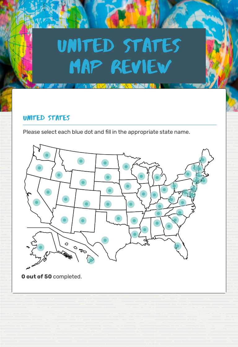 United States Map Review worksheet preview image