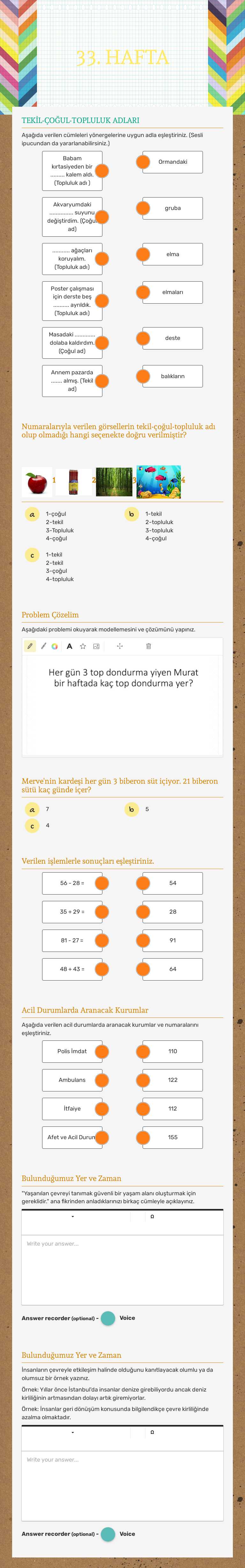 33. HAFTA worksheet preview image
