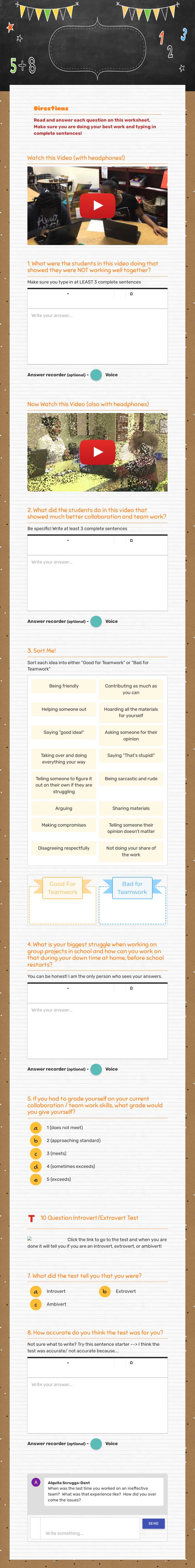 Being the best team player worksheet preview image