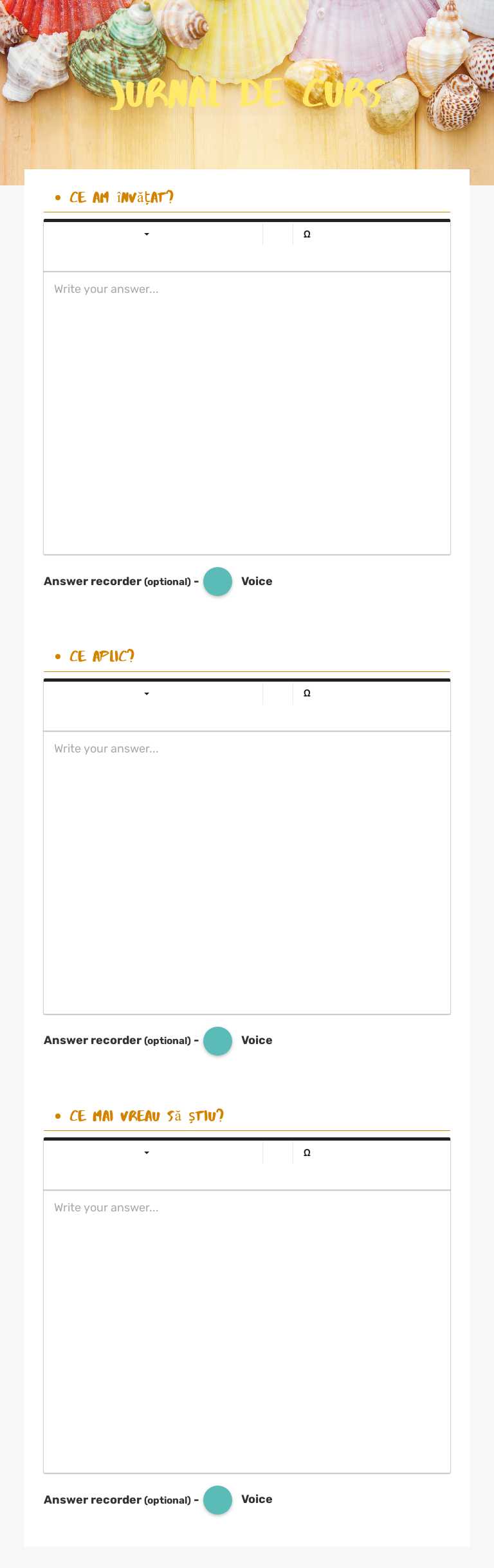 JURNAL DE CURS worksheet preview image