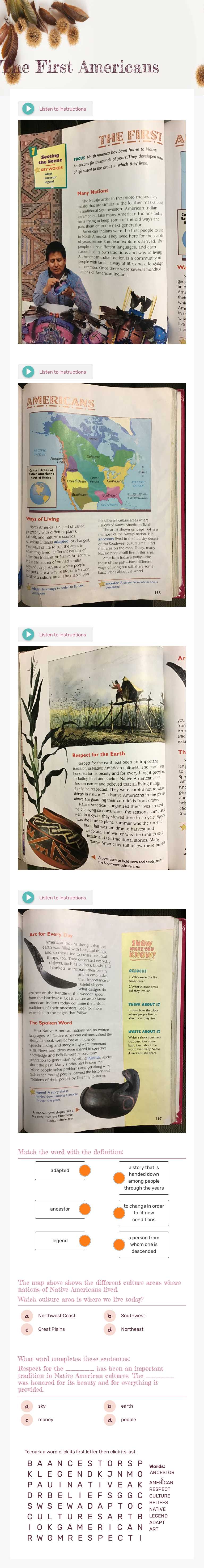 The First Americans worksheet preview image