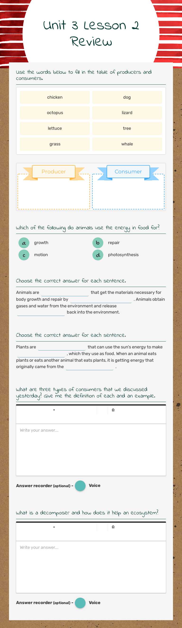 Unit 3 Lesson 2 Review Grade 5 worksheet preview