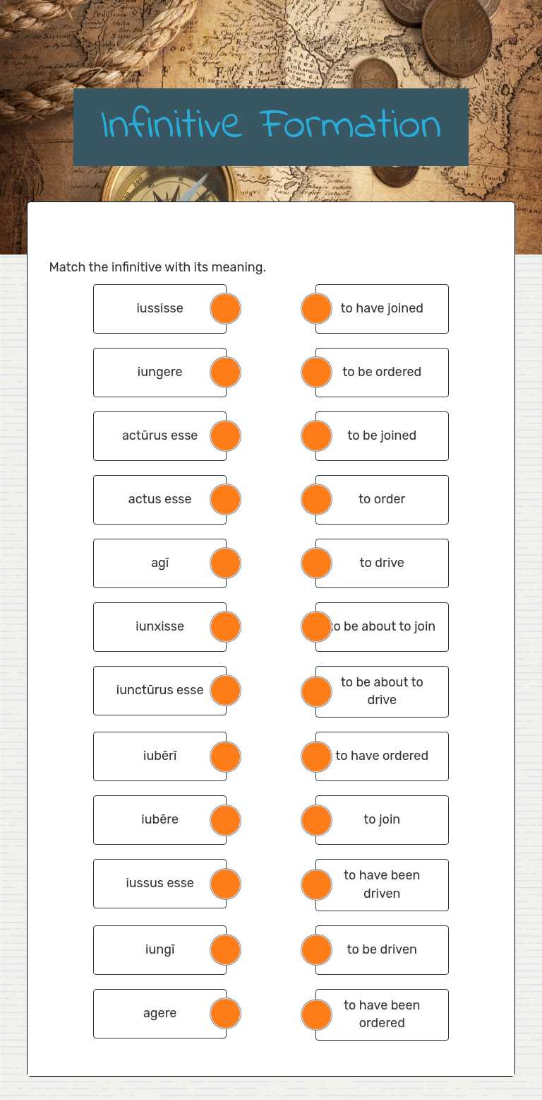 Infinitive Formation by Amy Mullay | Interactive Worksheet | Wizer.me