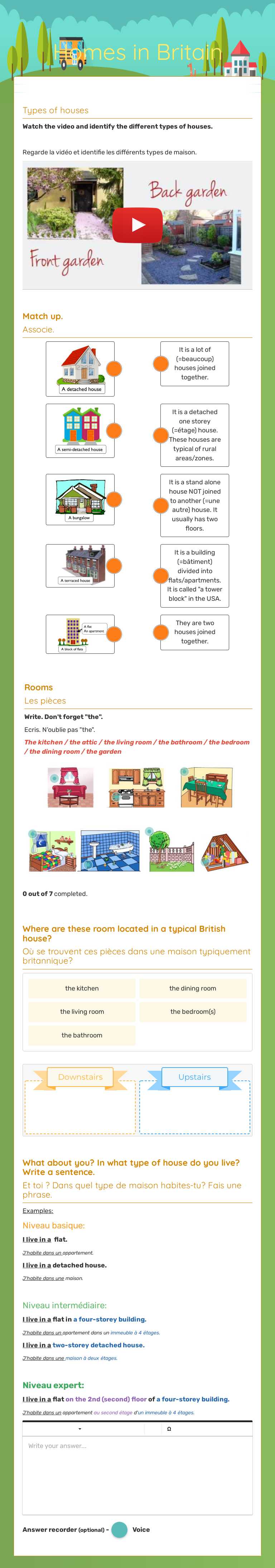 Homes in Britain worksheet preview image