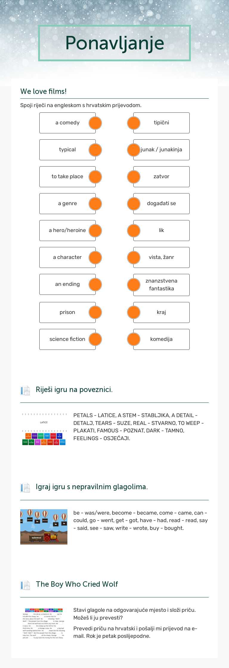 Ponavljanje worksheet preview image