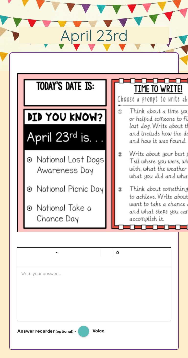 April 23rd Grade 3 worksheet preview
