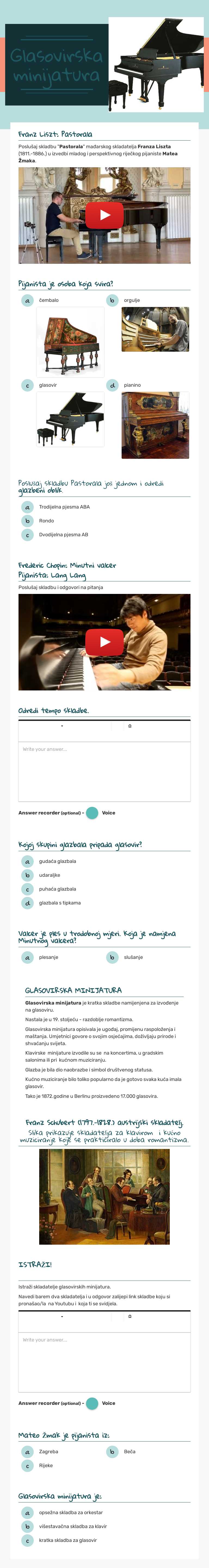 Glasovirska minijatura worksheet preview image