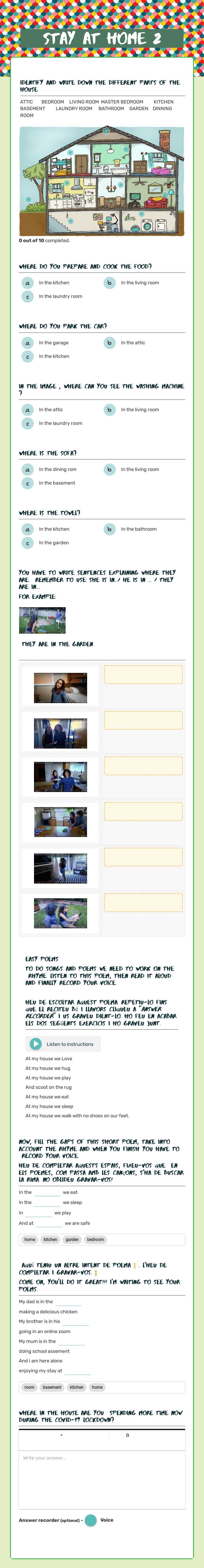 stay at home 2 Grade 2 worksheet preview