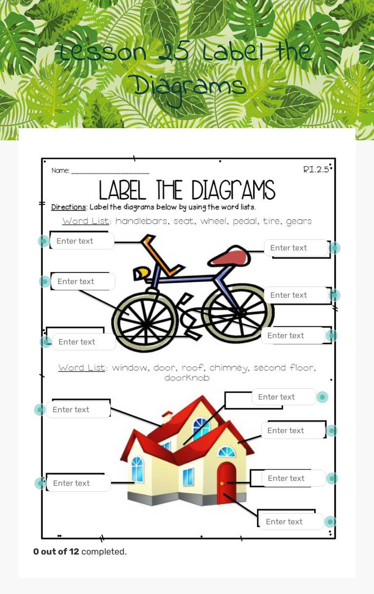 Lesson 25 Label the Diagrams worksheet preview image