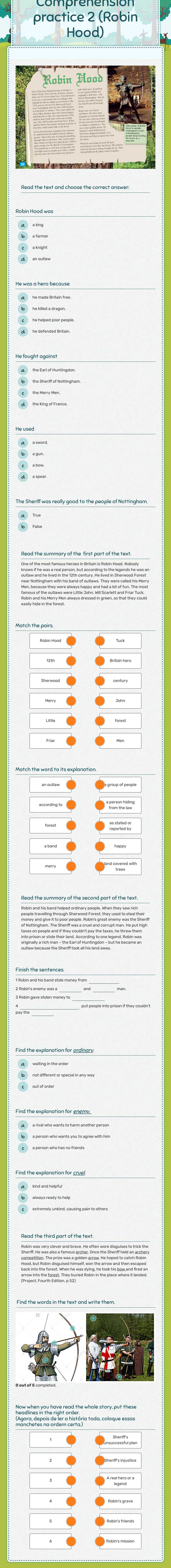 Comprehension practice 2
(Robin Hood) worksheet preview image