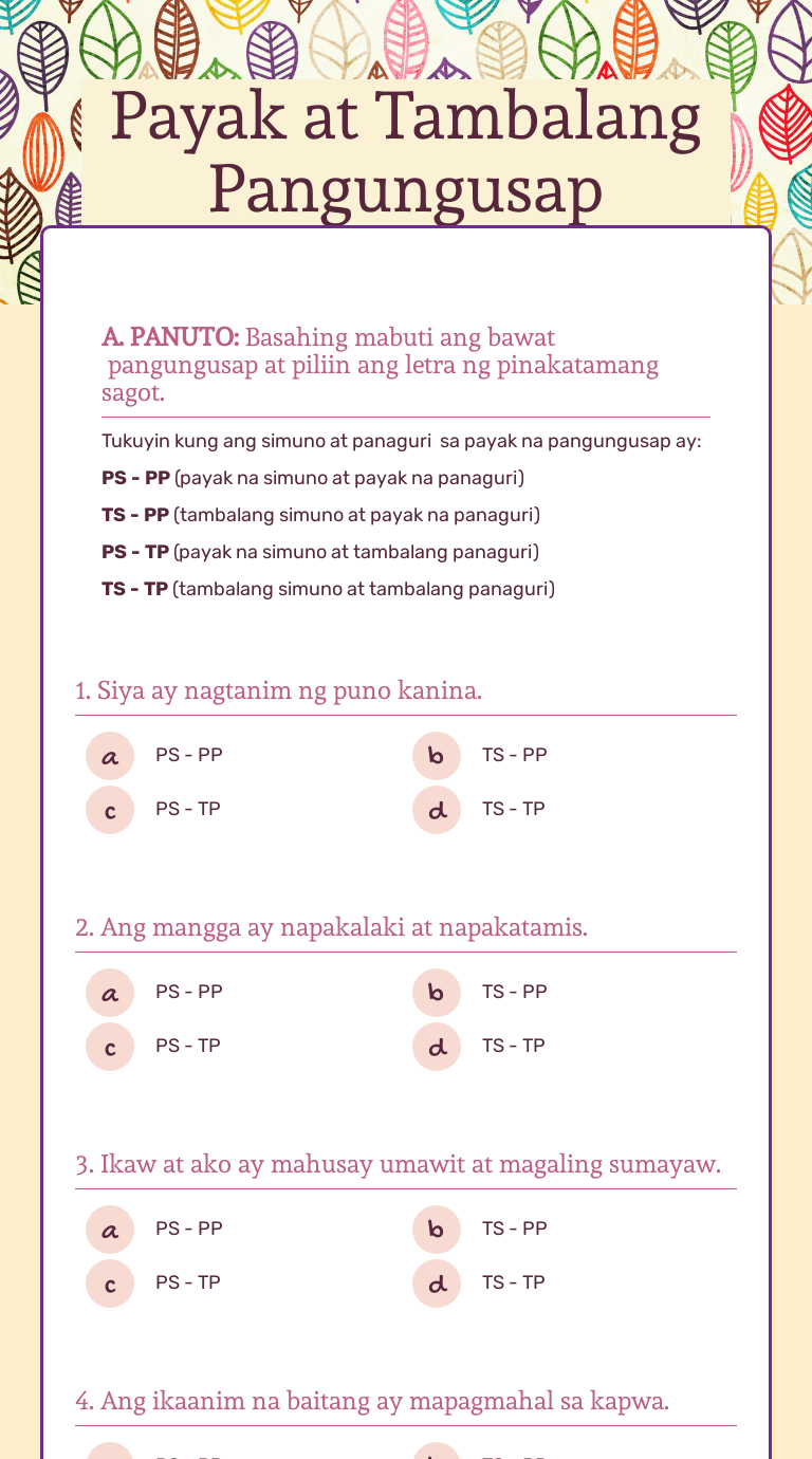 Payak at Tambalang Pangungusap | Interactive Worksheet by ZerinaJoy ...