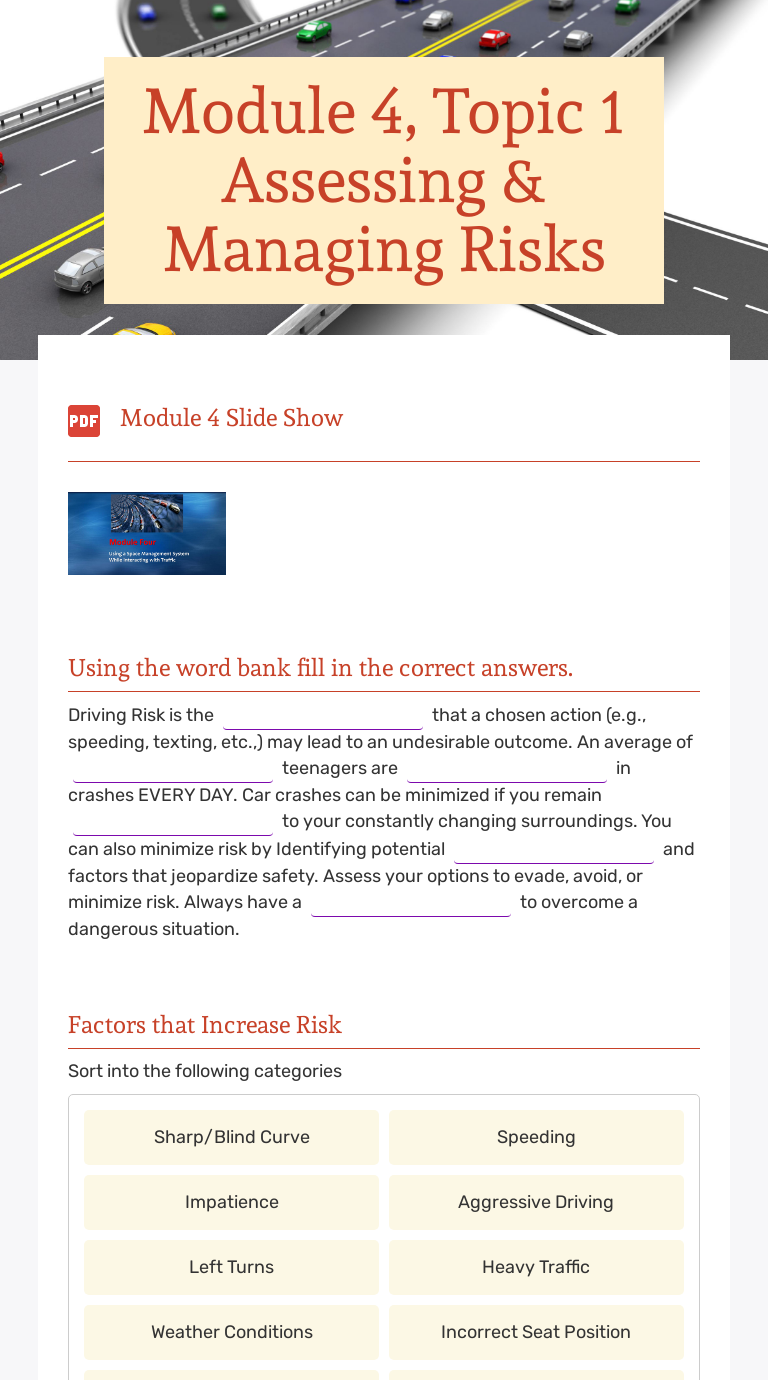 Module 4, Topic 1 Assessing & Managing Risks by Chris Pruden ...