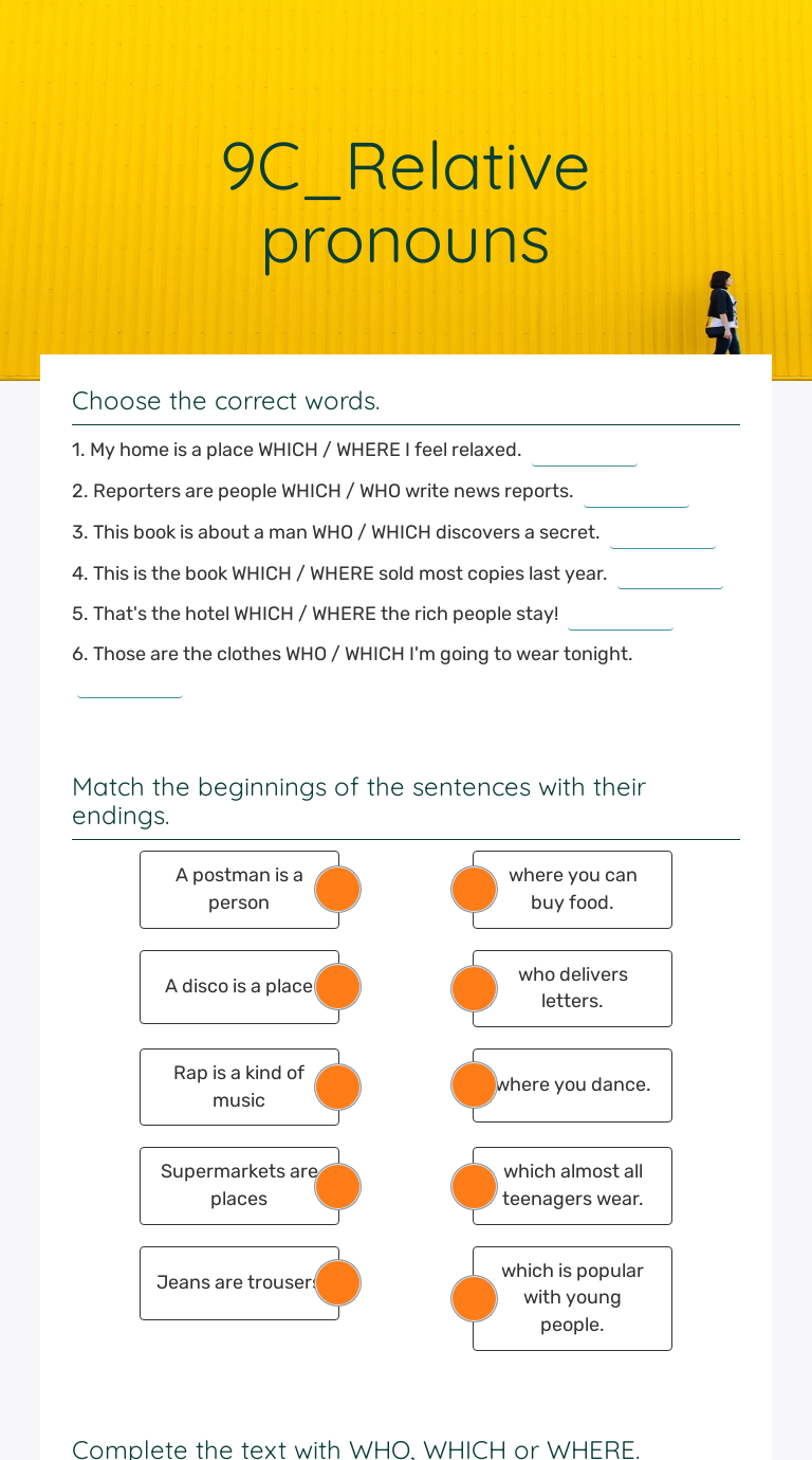 9C_Relative pronouns Grade 10 worksheet preview