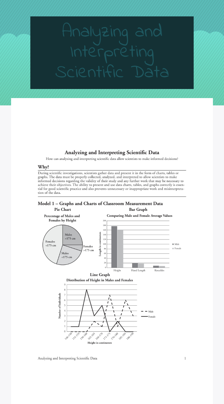 Analyzing and Interpreting Scientific Data worksheet