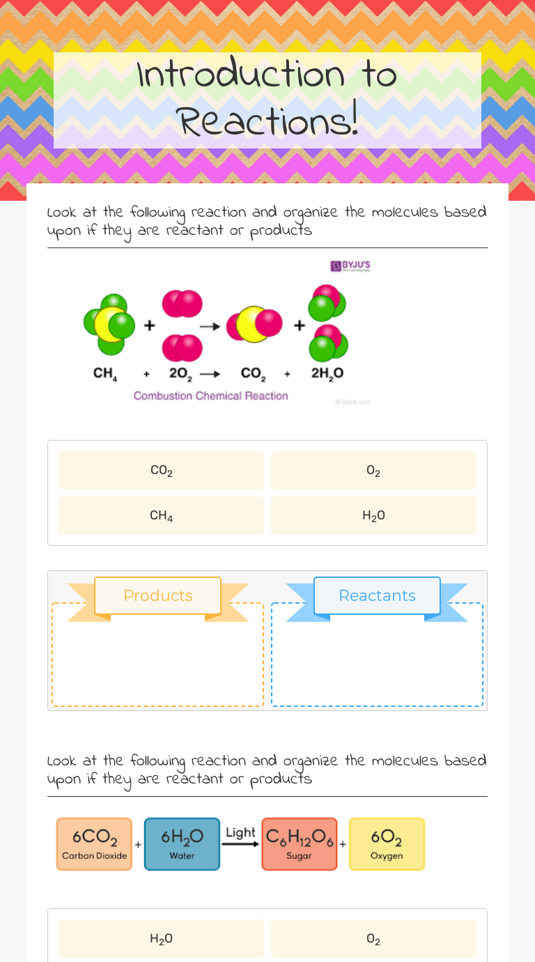 Introduction To Reactions Ch 8 Worksheet Answers