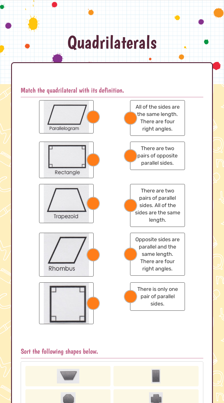 Quadrilaterals Interactive Worksheet By Gina Locklear Wizer Me