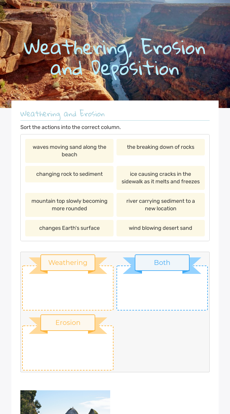 Erosion Deposition Weathering Worksheet