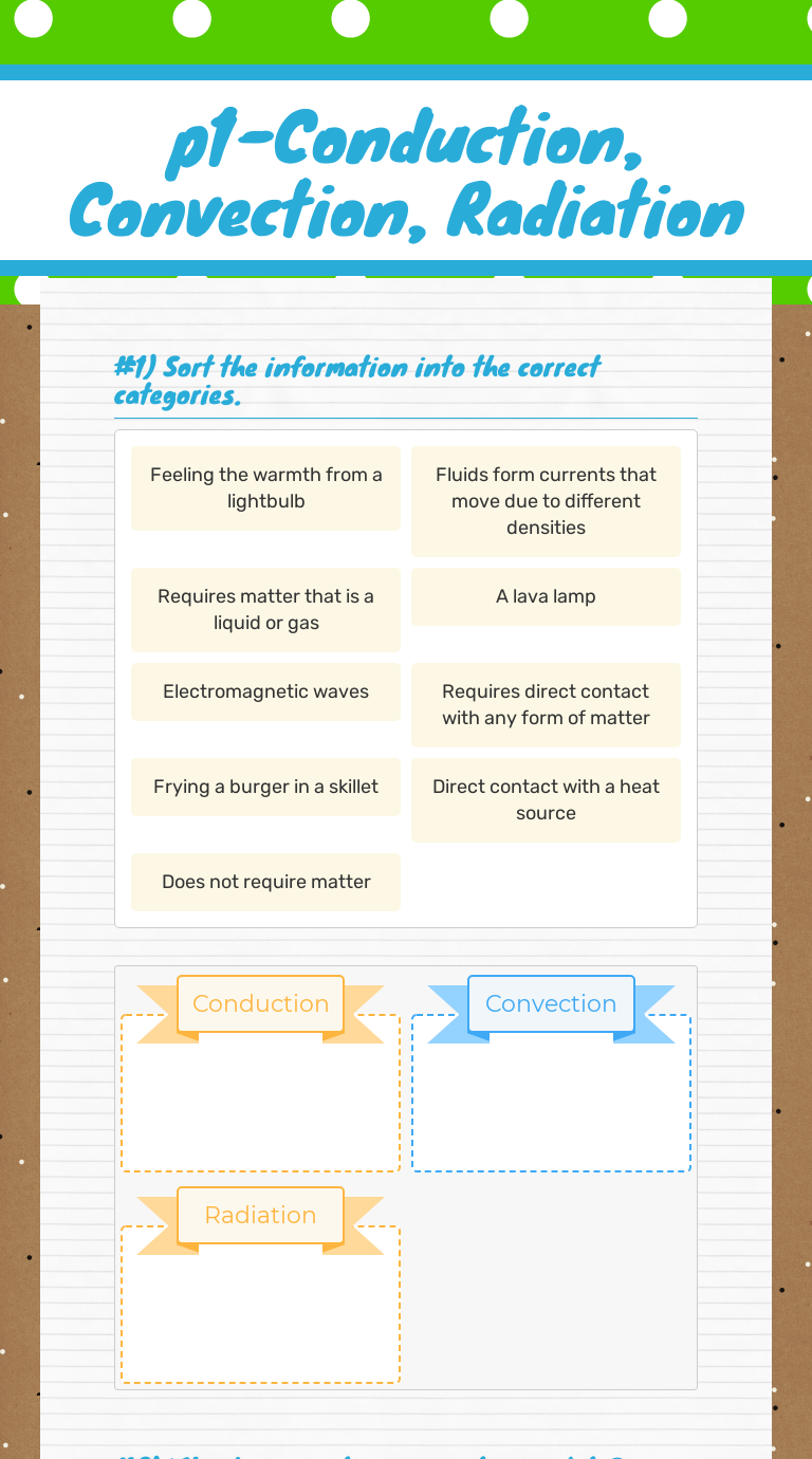 p1Conduction, Convection, Radiation Interactive Worksheet by