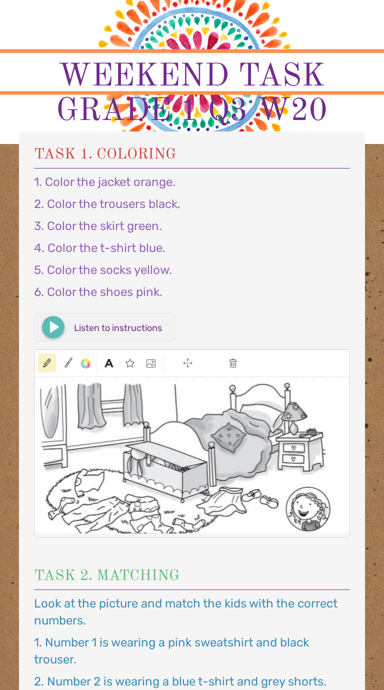 WEEKEND TASK GRADE 1  Q3 W20 worksheet preview image