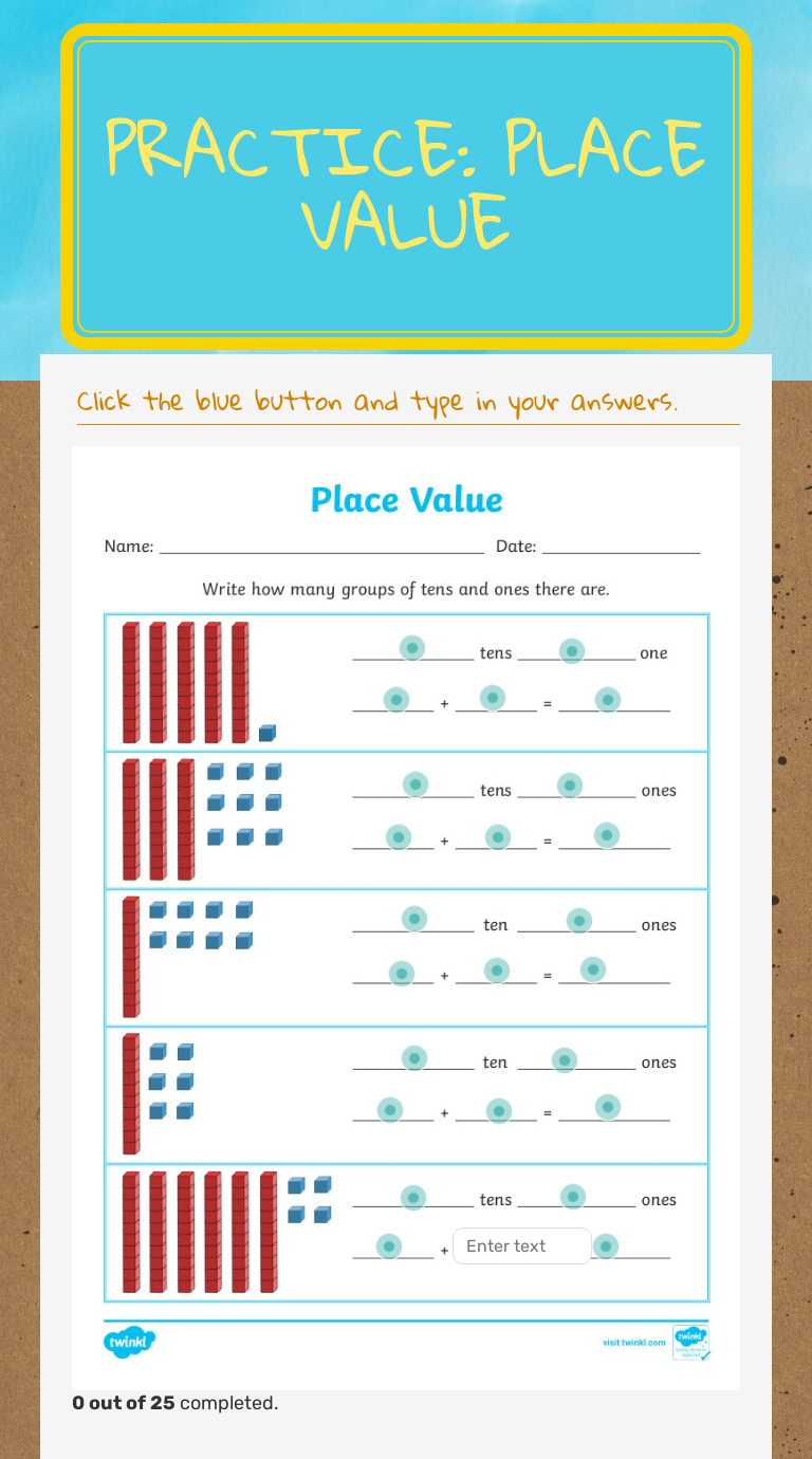 Practice: Place Value Grade 2 worksheet preview