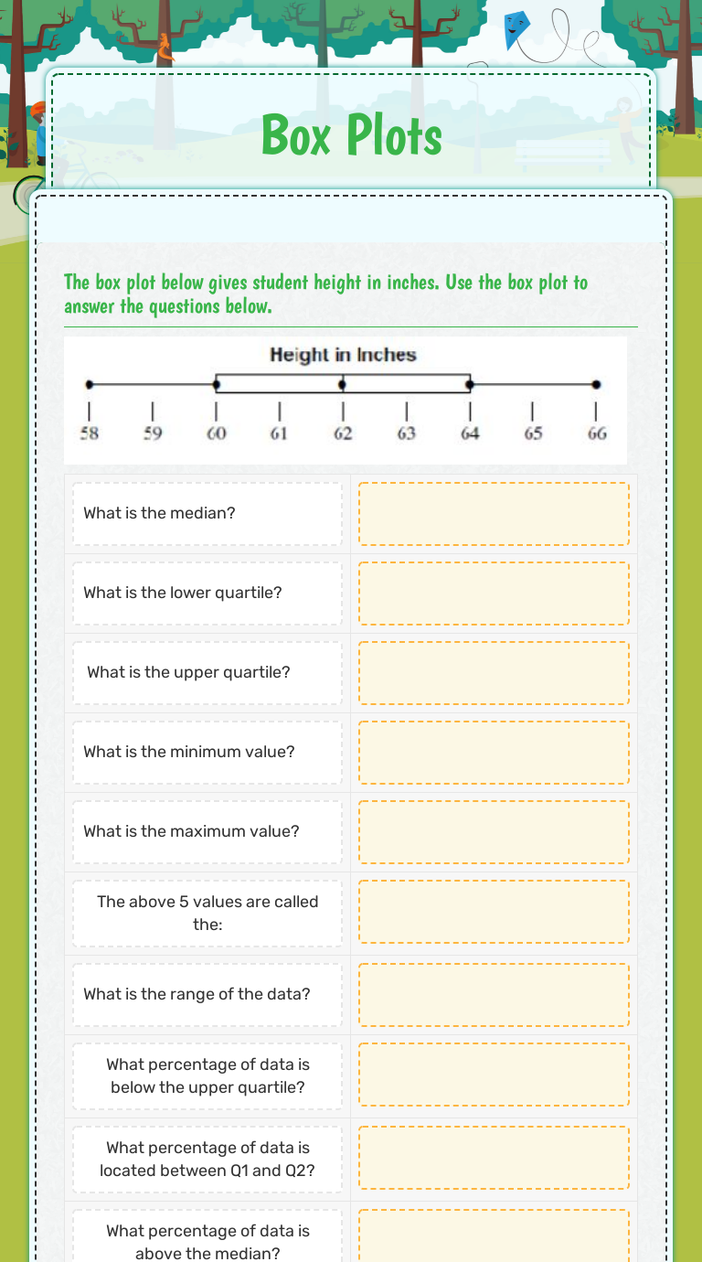 Box Plots Worksheet Maths Genie Answers