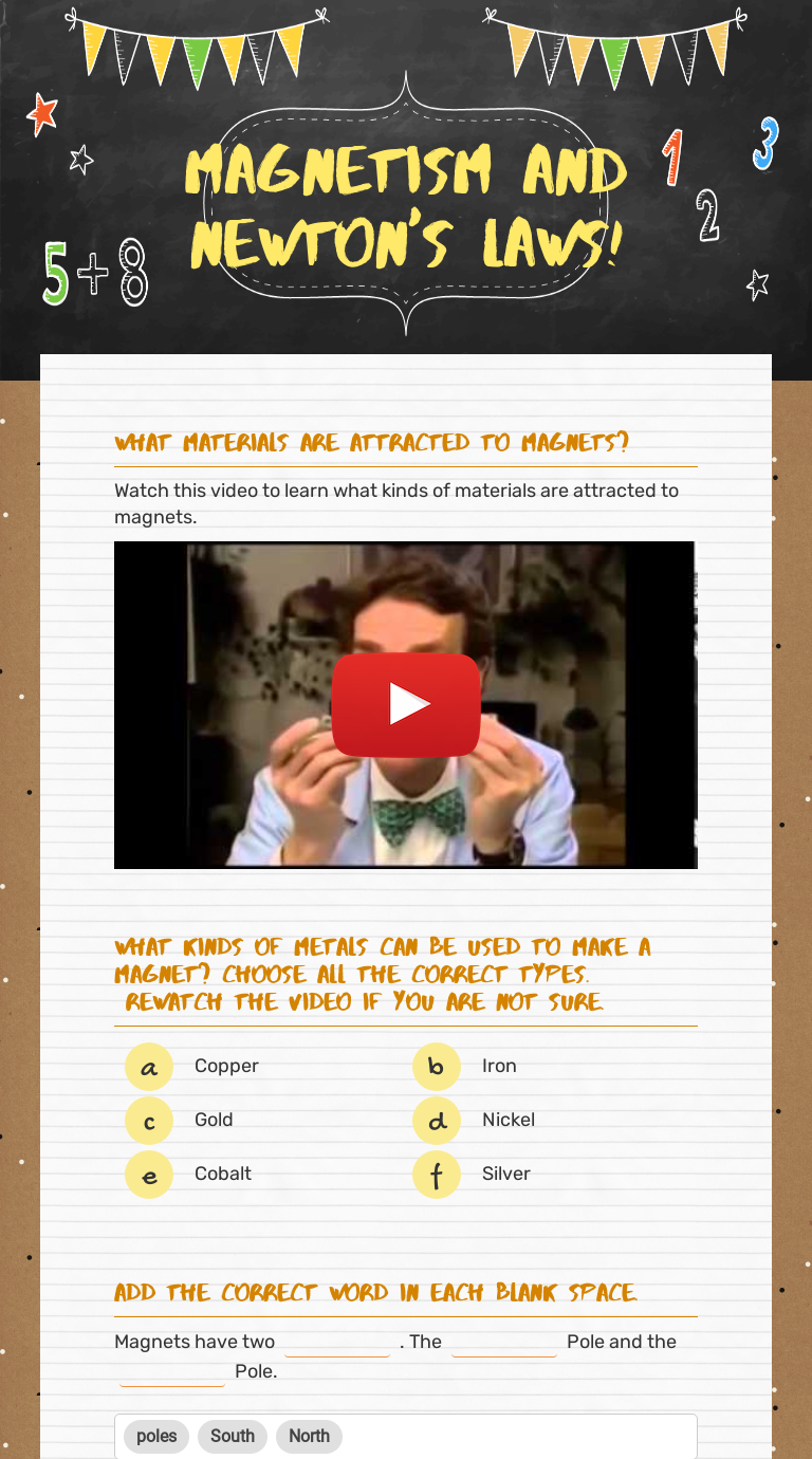 and newton's laws! Interactive Worksheet by Andrew Dionne