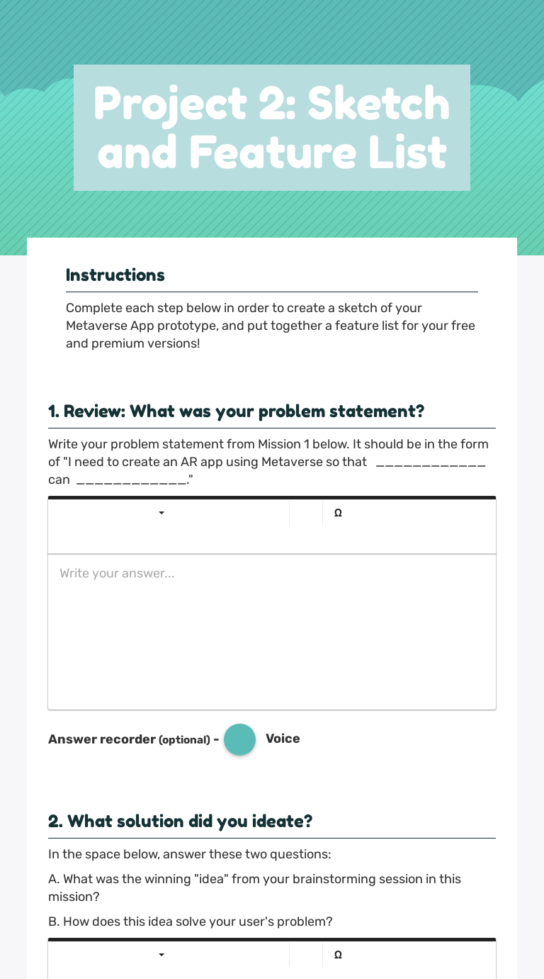 Project 2: Sketch and Feature List Grade 8 worksheet preview