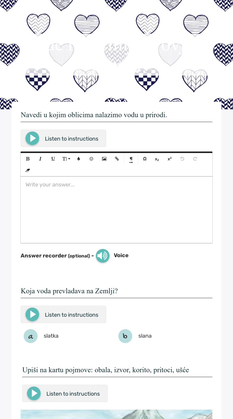 Vode Na Zemlji Provjera Znanja Interactive Worksheet By Tina Knapic Wizer Me