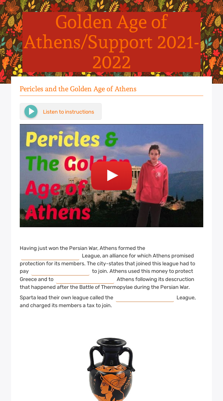 Golden Age of Athens/Support
2021-2022 Grade 7 worksheet preview