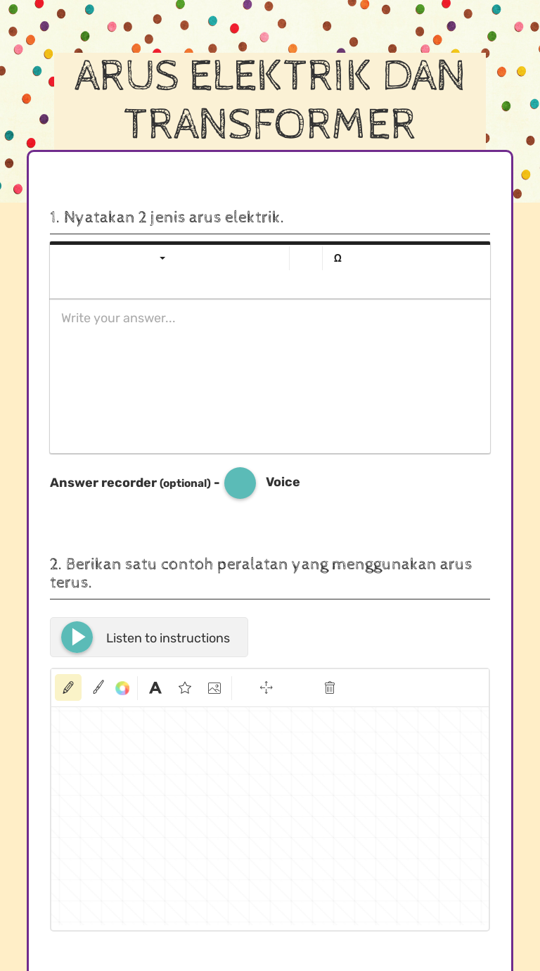 ARUS ELEKTRIK DAN TRANSFORMER worksheet preview image