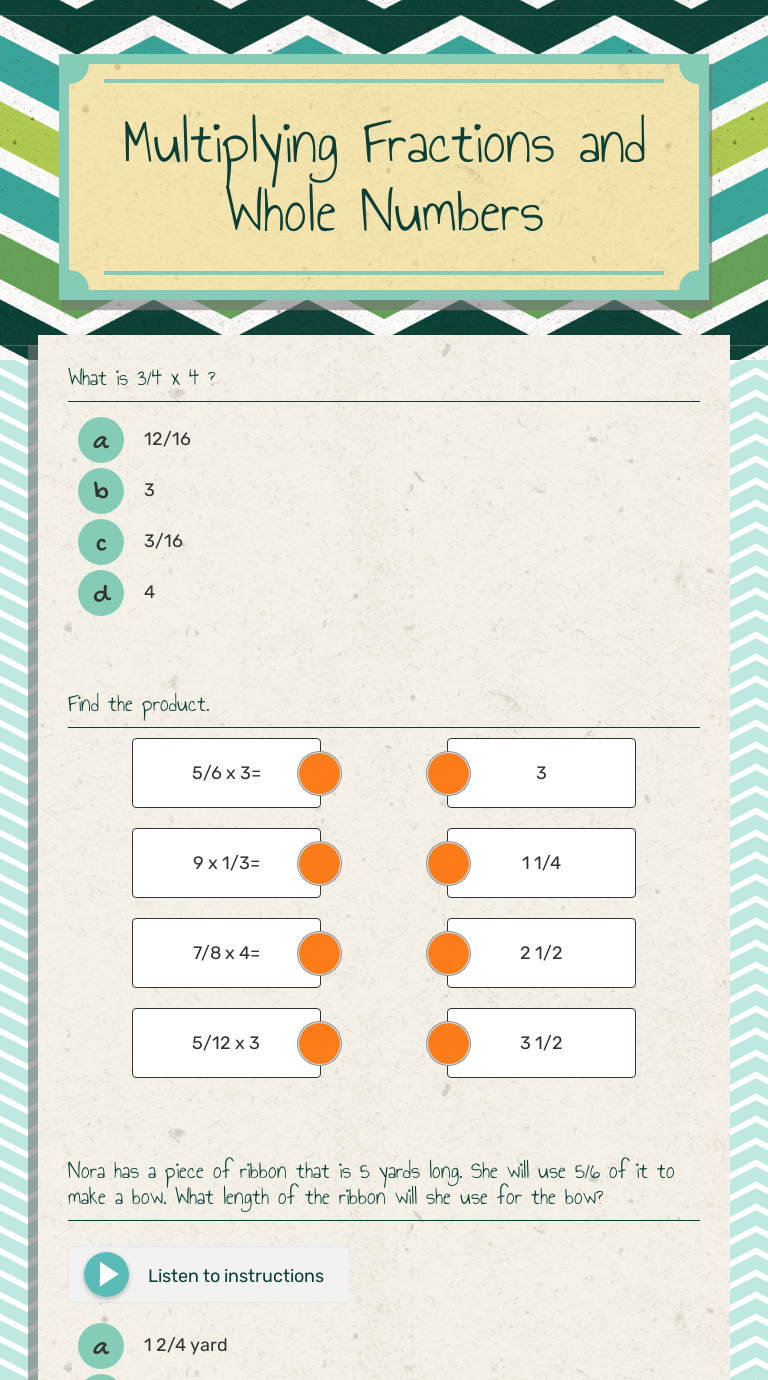 Multiplying Fractions By Whole Numbers Using Models Workshee 7623