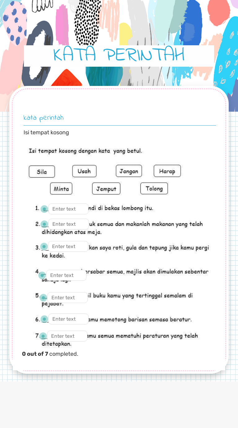 KATA PERINTAH worksheet preview image