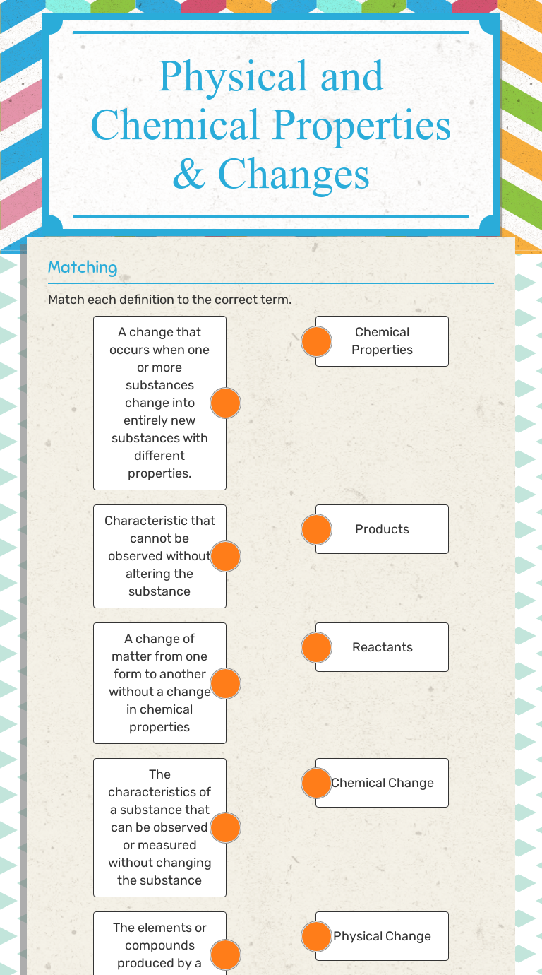 Physical And Chemical Properties Coloring Worksheet Answers