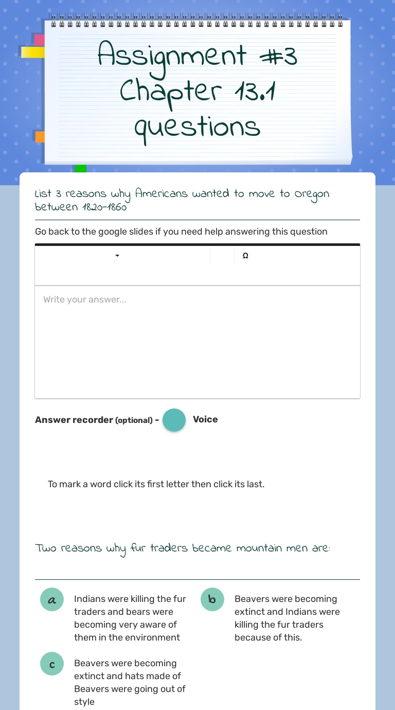 Assignment #3 Chapter 13.1 questions worksheet preview image