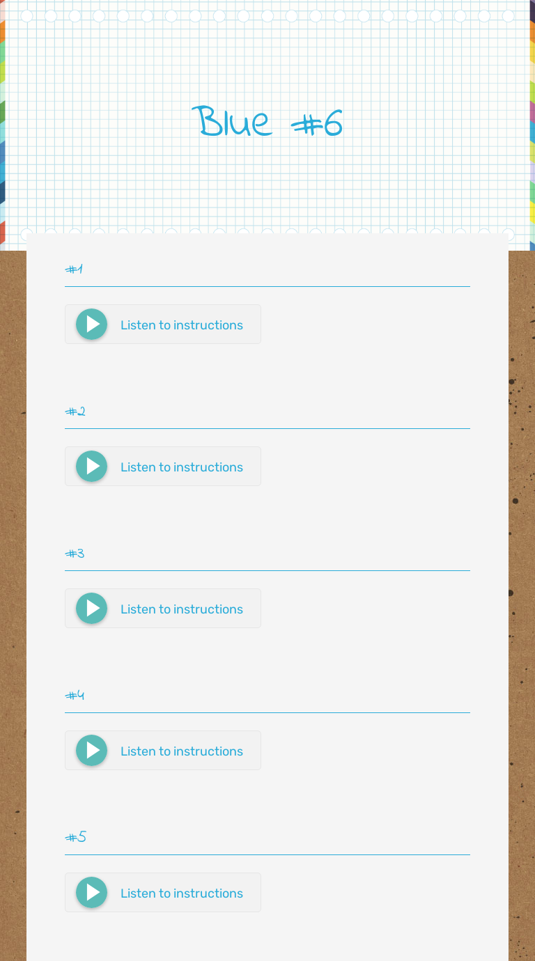 Blue #6 worksheet preview image