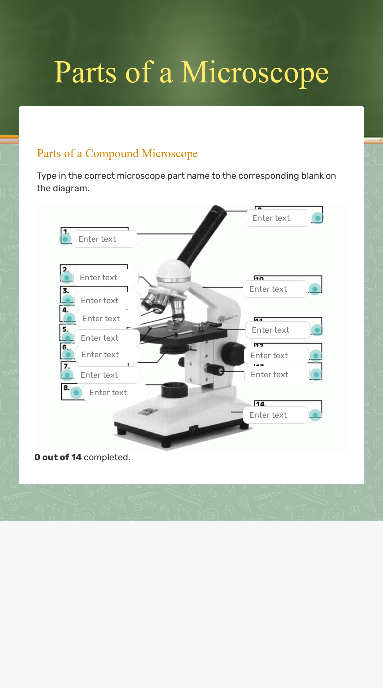 Parts of a Microscope  Interactive Worksheet by Cori Coburn Throughout Microscope Parts And Use Worksheet