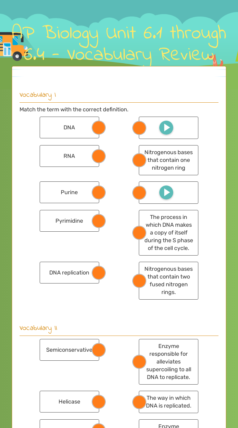 AP Biology Unit 6.1 Through 6.4 - Vocabulary Review | Interactive ...