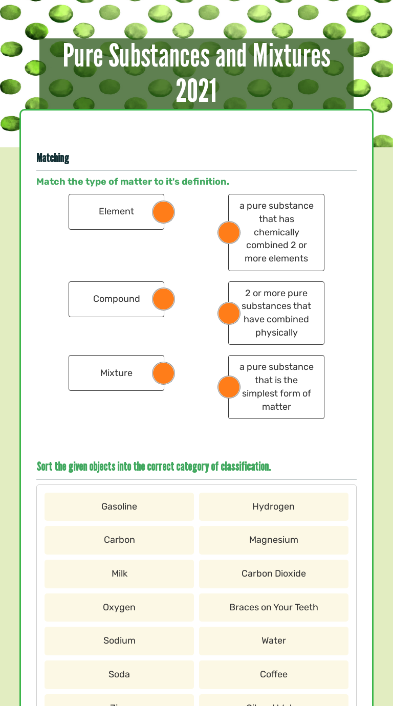 Pure Substances And Mixtures 2021 Interactive Worksheet By Jennifer 