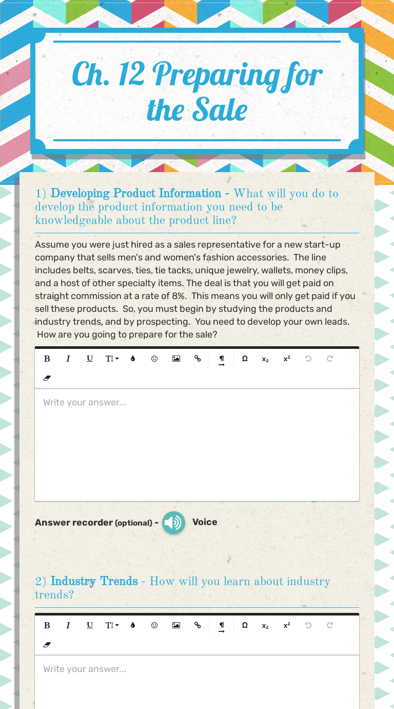 Ch. 12
Preparing for the Sale worksheet preview image