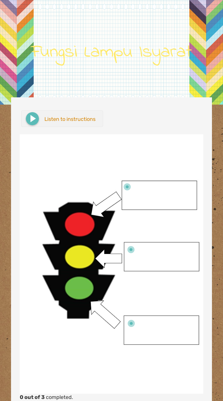 Fungsi Lampu Isyarat worksheet preview image