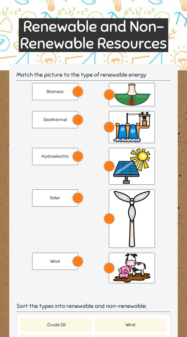 Renewable and NonRenewable Resources Interactive Worksheet by Meghan