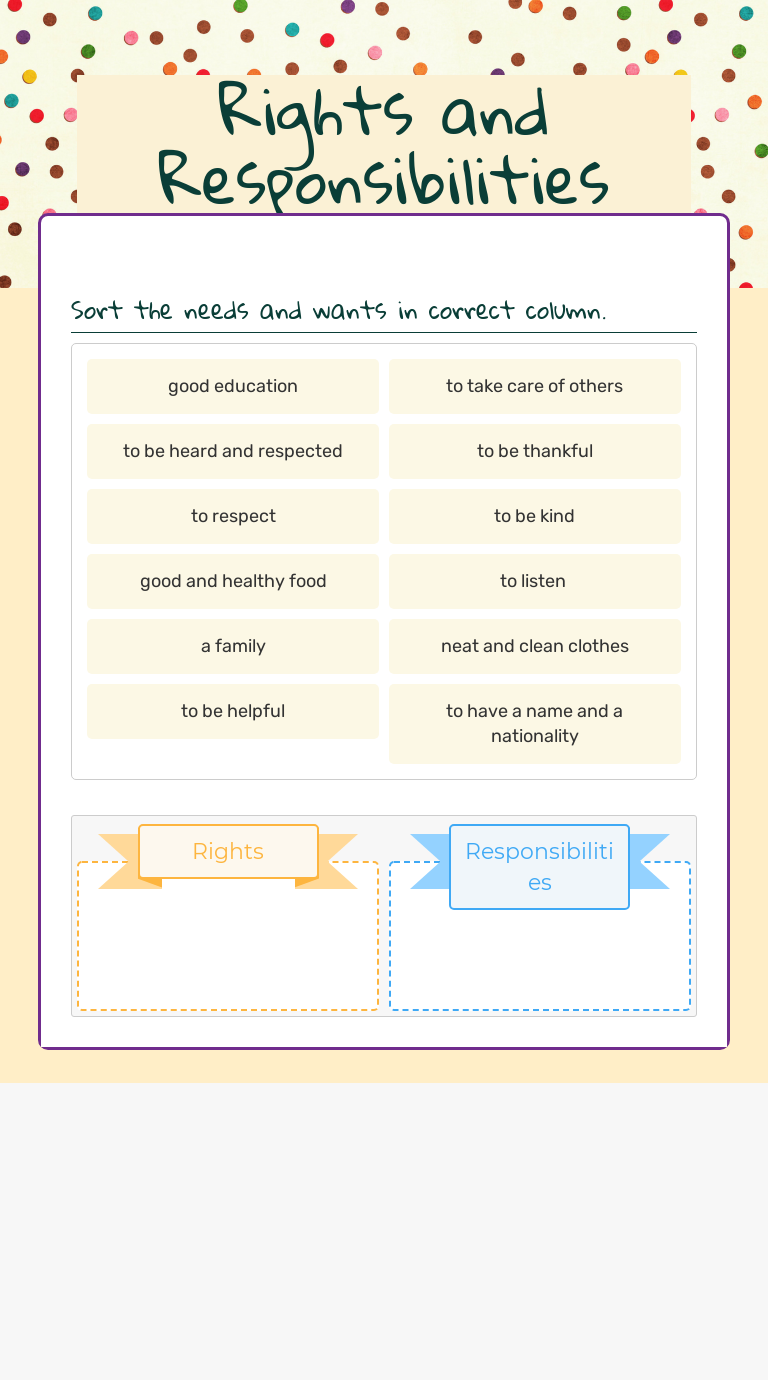 Rights And Responsibilities Worksheet Answers 2185